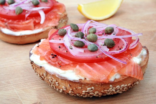 Gravlax on a bagel
